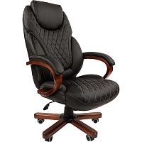 Кресло для руководителя Chairman 406 чёрное (экокожа, металл)