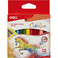 Карандаши цветные Deli ColoRun 12 карандашей 12 цветов трёхгранные (укороченные) фото Карандаши цветные Deli ColoRun 12 карандашей 12 цветов трёхгранные (укороченные)