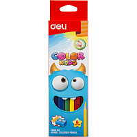 Карандаши цветные Deli Color Kids Jumbo 6 карандашей 6 цветов трёхгранные (утолщённые) фото Карандаши цветные Deli Color Kids Jumbo 6 карандашей 6 цветов трёхгранные (утолщённые)