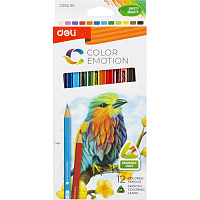 Карандаши цветные Deli Color Emotion 12 карандашей 12 цветов трёхгранные (EC00200) фото Карандаши цветные Deli Color Emotion 12 карандашей 12 цветов трёхгранные (EC00200)