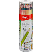 Карандаши цветные Deli Enovation 24 карандаша 24 цвета трёхгранные (EC112-24) фото Карандаши цветные Deli Enovation 24 карандаша 24 цвета трёхгранные (EC112-24)