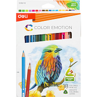 Карандаши цветные Deli Color Emotion 18 карандашей 18 цветов трёхгранные фото Карандаши цветные Deli Color Emotion 18 карандашей 18 цветов трёхгранные