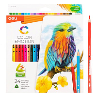 Карандаши цветные Deli Color Emotion 24 карандаша 24 цвета трёхгранные (EC00220) фото Карандаши цветные Deli Color Emotion 24 карандаша 24 цвета трёхгранные (EC00220)