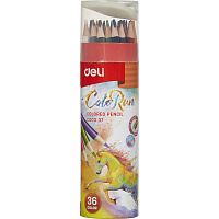Карандаши цветные Deli ColoRun 36 карандашей 36 цветов трёхгранные (EC00337) фото Карандаши цветные Deli ColoRun 36 карандашей 36 цветов трёхгранные (EC00337)