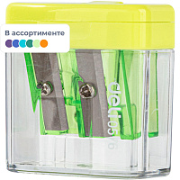 Точилка для карандашей Deli E0576 Cubic с контейнером пластиковая фото Точилка для карандашей Deli E0576 Cubic с контейнером пластиковая