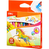 Мелки восковые Deli ColoRun EC20800 круглые 12 цветов фото Мелки восковые Deli ColoRun EC20800 круглые 12 цветов