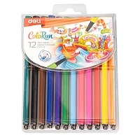 Фломастеры Deli ColoRun 12 цветов с вентилируемыми колпачками смываемые (EC157-12) фото Фломастеры Deli ColoRun 12 цветов с вентилируемыми колпачками смываемые (EC157-12)