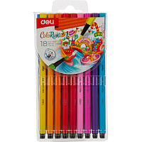 Фломастеры Deli ColoRun 18 цветов с вентилируемыми колпачками смываемые фото Фломастеры Deli ColoRun 18 цветов с вентилируемыми колпачками смываемые