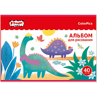 Альбом для рисования Комус Класс ColorPics А4, 40 л., скрепка