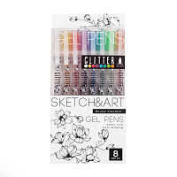 Набор гелевых ручек Sketch&Art Uni Write.Glitter 8 цветов толщина линии 1 мм фото Набор гелевых ручек Sketch&Art Uni Write.Glitter 8 цветов толщина линии 1 мм
