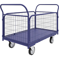 Тележка платформенная с сетчатыми бортами ТС 2 (600х900) колеса d 125 фото Тележка платформенная с сетчатыми бортами ТС 2 (600х900) колеса d 125