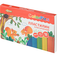 Пластилин классический №1 School Color Pics 18 цветов 360 грамм фото Пластилин классический №1 School Color Pics 18 цветов 360 грамм