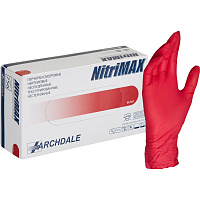 Перчатки медицинские смотровые нитриловые NitriMax нестерильные неопудренные размер S (6.5-7) красные (50 пар/100 штук в упаковке) фото Перчатки медицинские смотровые нитриловые NitriMax нестерильные неопудренные размер S (6.5-7) красные (50 пар/100 штук в упаковке)