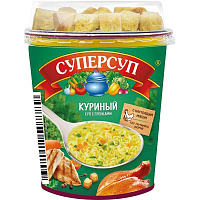 Суп Суперсуп куриный с гренками 40 г (12 штук в упаковке) фото Суп Суперсуп куриный с гренками 40 г (12 штук в упаковке)