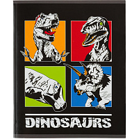 Тетрадь общая №1 School Dinosaurs А5 48 листов в клетку на скрепке обложка с рисунком ВД-лак фото Тетрадь общая №1 School Dinosaurs А5 48 листов в клетку на скрепке обложка с рисунком ВД-лак