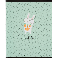 Тетрадь общая №1 School Кролик А5 48 листов в клетку на скрепке обложка с рисунком ВД-лак