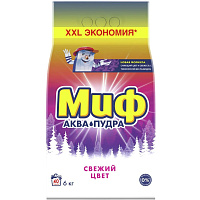 Порошок стиральный автомат Миф 3в1 Свежий цвет 6 кг фото Порошок стиральный автомат Миф 3в1 Свежий цвет 6 кг