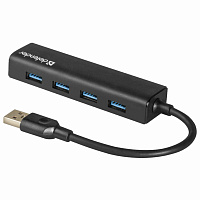 Хаб USB 3.0, 4 порта, черный, DEFENDER QUADRO EXPRESS, 83204 фото Хаб USB 3.0, 4 порта, черный, DEFENDER QUADRO EXPRESS, 83204