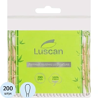 Палочки ватные из бамбука Luscan 200 штук zip-пакет