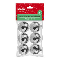 Набор шаров ёлочных Magic Time пластик серебристые (диаметр 6 см, 6 штук в упаковке) фото Набор шаров ёлочных Magic Time пластик серебристые (диаметр 6 см, 6 штук в упаковке)