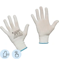 Перчатки рабочие защитные TOPFORT нейлоновые белые (2 нити, 13 класс, размер 8 (M))