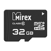 Карта памяти 32 ГБ microSDHC Mirex 13612-MC10SD32 Class 10 фото Карта памяти 32 ГБ microSDHC Mirex 13612-MC10SD32 Class 10