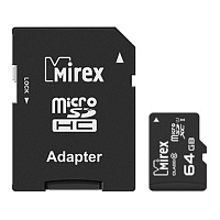 Карта памяти 64 ГБ microSDХC Mirex 13613-AD10SD64 Class 10 UHS-I U1 фото Карта памяти 64 ГБ microSDХC Mirex 13613-AD10SD64 Class 10 UHS-I U1