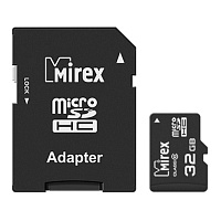 Карта памяти 32 ГБ microSDHC Mirex 13613-AD10SD32 Class 10 фото Карта памяти 32 ГБ microSDHC Mirex 13613-AD10SD32 Class 10