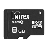 Карта памяти 8 ГБ microSDHC Mirex 13612-MC10SD08 Class 10 фото Карта памяти 8 ГБ microSDHC Mirex 13612-MC10SD08 Class 10