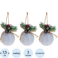 Набор шаров Remeco Collection пластик белые (диаметр 7.5 см, 3 штуки в упаковке) фото Набор шаров Remeco Collection пластик белые (диаметр 7.5 см, 3 штуки в упаковке)