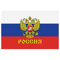 Флаг РФ с гербом 90*135см, пакет с европодвесом фото Флаг РФ с гербом 90*135см, пакет с европодвесом