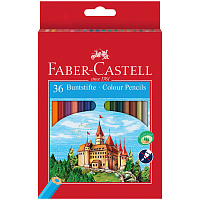 Карандаши цветные Faber-Castell "Замок", 36цв., шестигр., заточ., картон, европодвес фото Карандаши цветные Faber-Castell "Замок", 36цв., шестигр., заточ., картон, европодвес