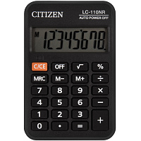 Калькулятор карманный Citizen LC-110NR 8-разрядный черный 88x58x11 мм фото Калькулятор карманный Citizen LC-110NR 8-разрядный черный 88x58x11 мм