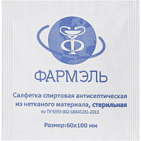 Салфетки для инъекций Фармэль этиловый спирт 60x100 мм (300 штук в упаковке) фото Салфетки для инъекций Фармэль этиловый спирт 60x100 мм (300 штук в упаковке)