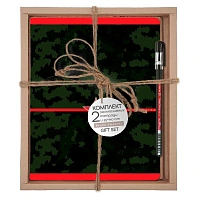 Тетрадь общая Альт 16.5x20.3 см 48 листов в клетку на скрепках (обложка с рисунком, 2 штуки в упаковке, ручка)