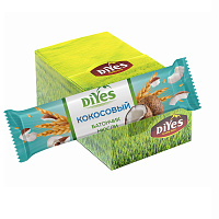Батончик мюсли DiYes кокосовый (36 штук по 25 г) фото Батончик мюсли DiYes кокосовый (36 штук по 25 г)