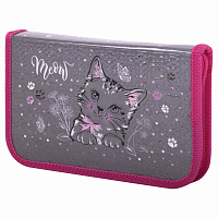 Пенал ЮНЛАНДИЯ, 1 отделение, металлизированный картон, конгрев, 19х11 см, "Meow", 271103 фото Пенал ЮНЛАНДИЯ, 1 отделение, металлизированный картон, конгрев, 19х11 см, "Meow", 271103