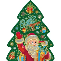 Наклейка новогодняя на окна Magic Time Яркая ёлочка 38x30 см