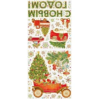 Наклейка новогодняя на окна Magic Time Дед Мороз спешит 84x38 см