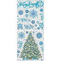 Наклейка новогодняя на окна Magic Time Ёлочка с узорами 84x38 см