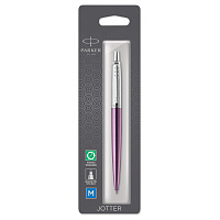 Ручка шариковая Parker "Jotter Victoria Violet Chrome CT" синяя, 1,0мм, кнопочный механизм, блистер фото Ручка шариковая Parker "Jotter Victoria Violet Chrome CT" синяя, 1,0мм, кнопочный механизм, блистер