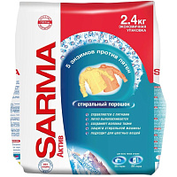 Порошок стиральный универсальный Sarma Актив горная свежесть 2.4 кг фото Порошок стиральный универсальный Sarma Актив горная свежесть 2.4 кг