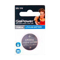Батарейка CR2016 GoPower фото Батарейка CR2016 GoPower