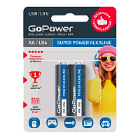 Батарейка AA пальчиковая GoPower (2 штуки в упаковке) фото Батарейка AA пальчиковая GoPower (2 штуки в упаковке)