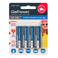 Батарейка AA пальчиковая GoPower (4 штуки в упаковке) фото Батарейка AA пальчиковая GoPower (4 штуки в упаковке)