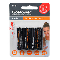 Батарейка AA пальчиковая GoPower Extra Heavy Duty (4 штуки в упаковке) фото Батарейка AA пальчиковая GoPower Extra Heavy Duty (4 штуки в упаковке)