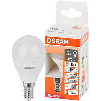 Лампа светодиодная Osram 5 Вт Е14 Р 4000 К 470 Лм (4058075695863) фото Лампа светодиодная Osram 5 Вт Е14 Р 4000 К 470 Лм (4058075695863)