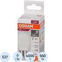 Лампа светодиодная Osram 7 Вт Е27 (Р, 4000 К, 560 Лм, 220 В, 4058075579835) фото Лампа светодиодная Osram 7 Вт Е27 (Р, 4000 К, 560 Лм, 220 В, 4058075579835)