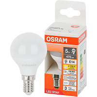 Лампа светодиодная Osram 5 Вт Е14 Р 3000 К 470 Лм (4058075695832) фото Лампа светодиодная Osram 5 Вт Е14 Р 3000 К 470 Лм (4058075695832)