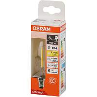 Лампа светодиодная Osram 6 Вт Е14 (ВА, 2700 К, 806 Лм, 220 В, 4058075684997) фото Лампа светодиодная Osram 6 Вт Е14 (ВА, 2700 К, 806 Лм, 220 В, 4058075684997)